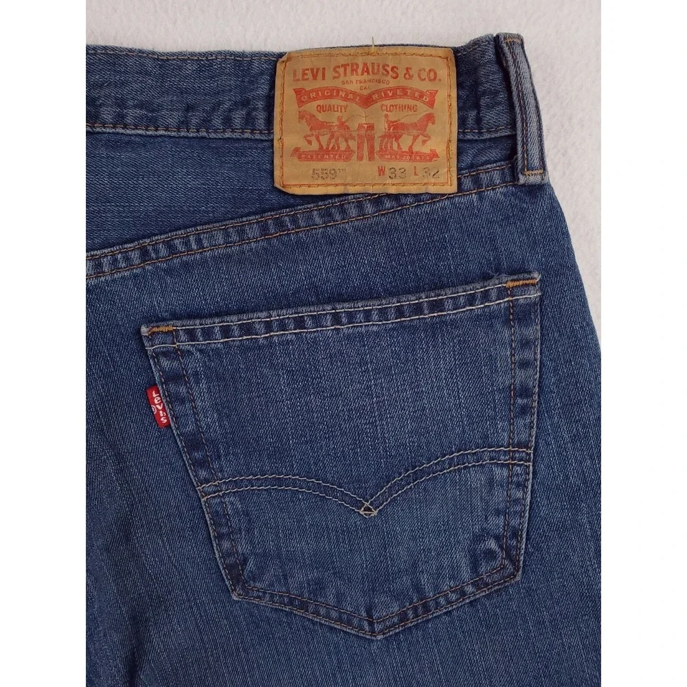 Levis 559 Jeans Mens 33x32 Relaxed Straight Heavy Denim Pant Work Y2K Streetwear